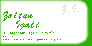 zoltan igali business card